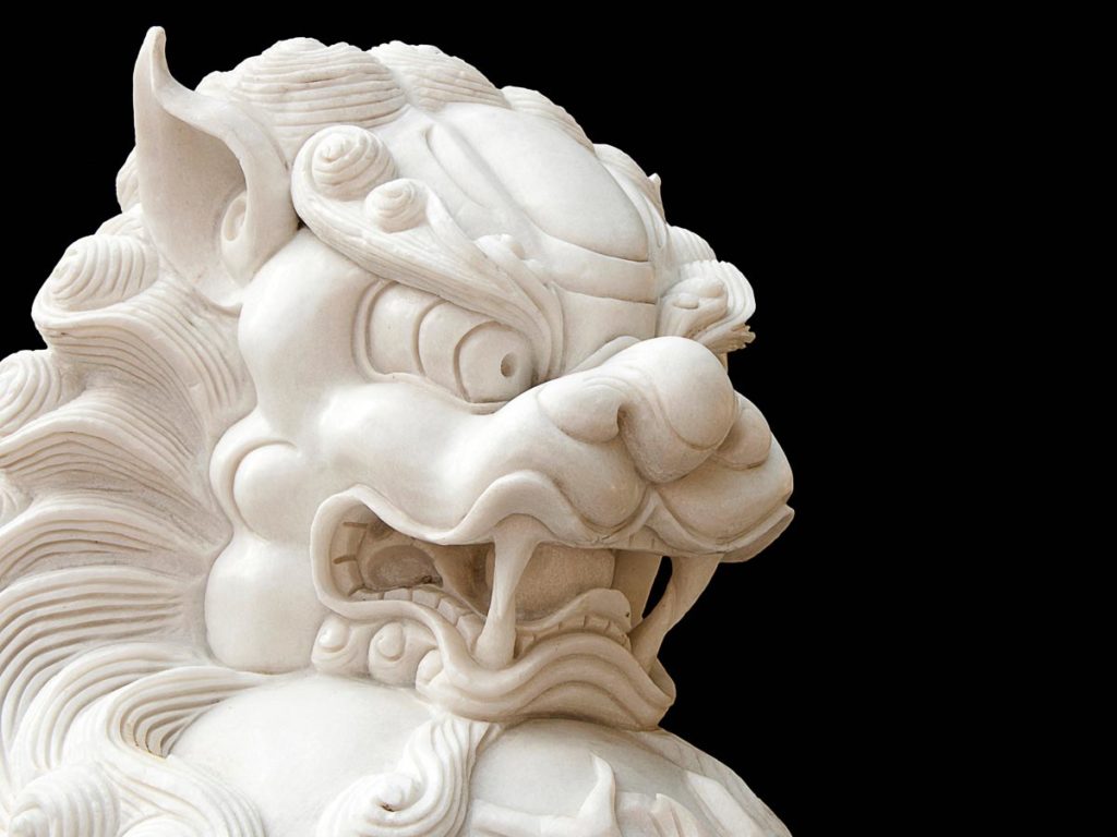 Jade carvings - white lion
