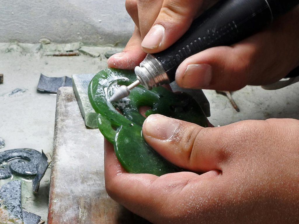 Jade carvings require delicate craftsmanship.