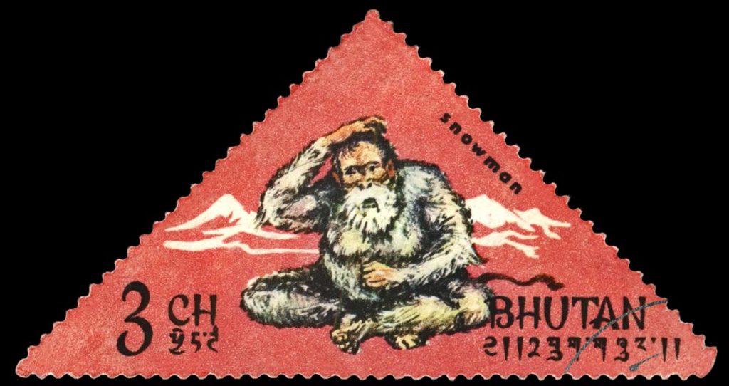 Bhutan stamps: Snowman