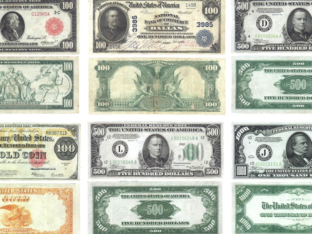 United States rare banknotes and collectible paper money