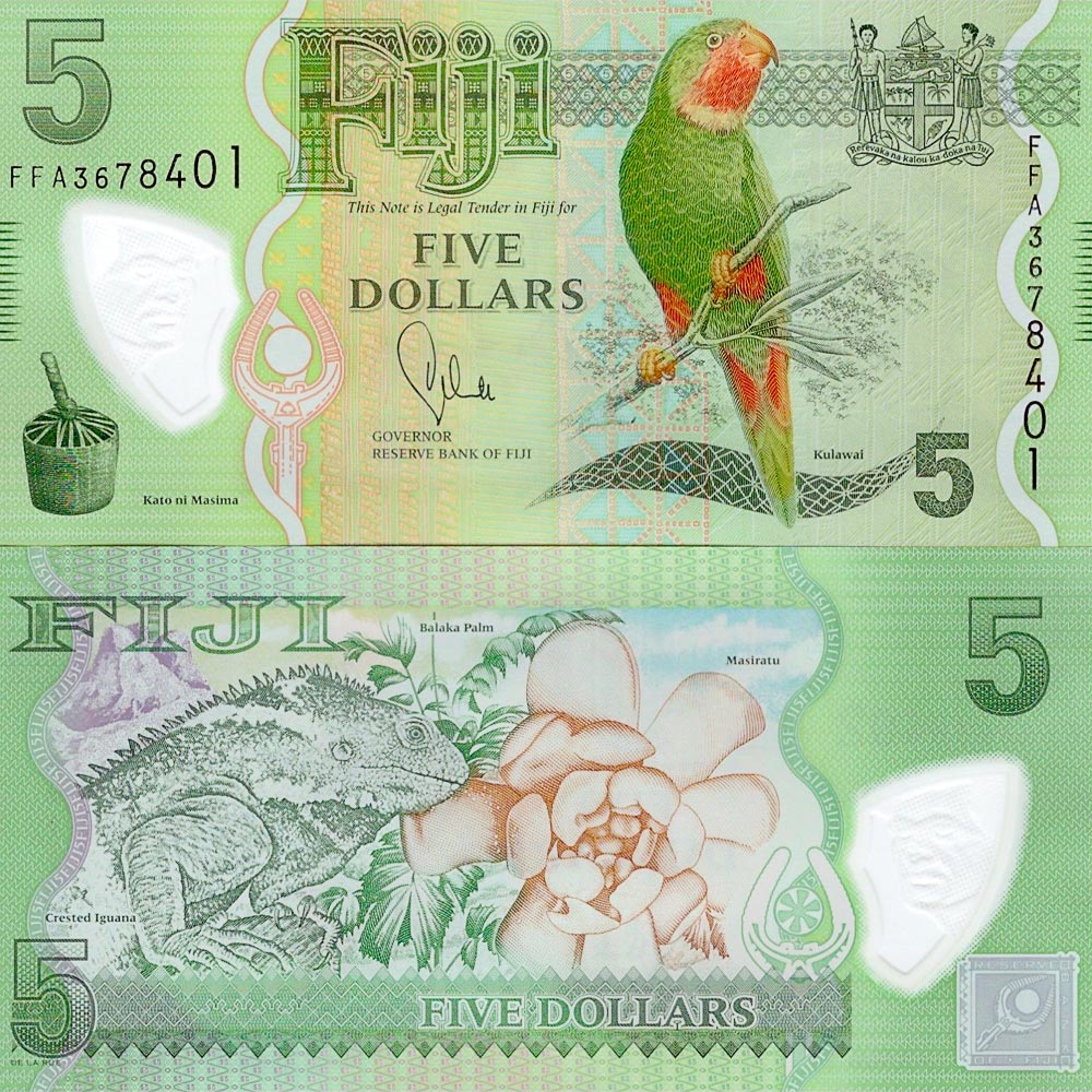 Fiji rare 2013 polymer banknotes for collectors